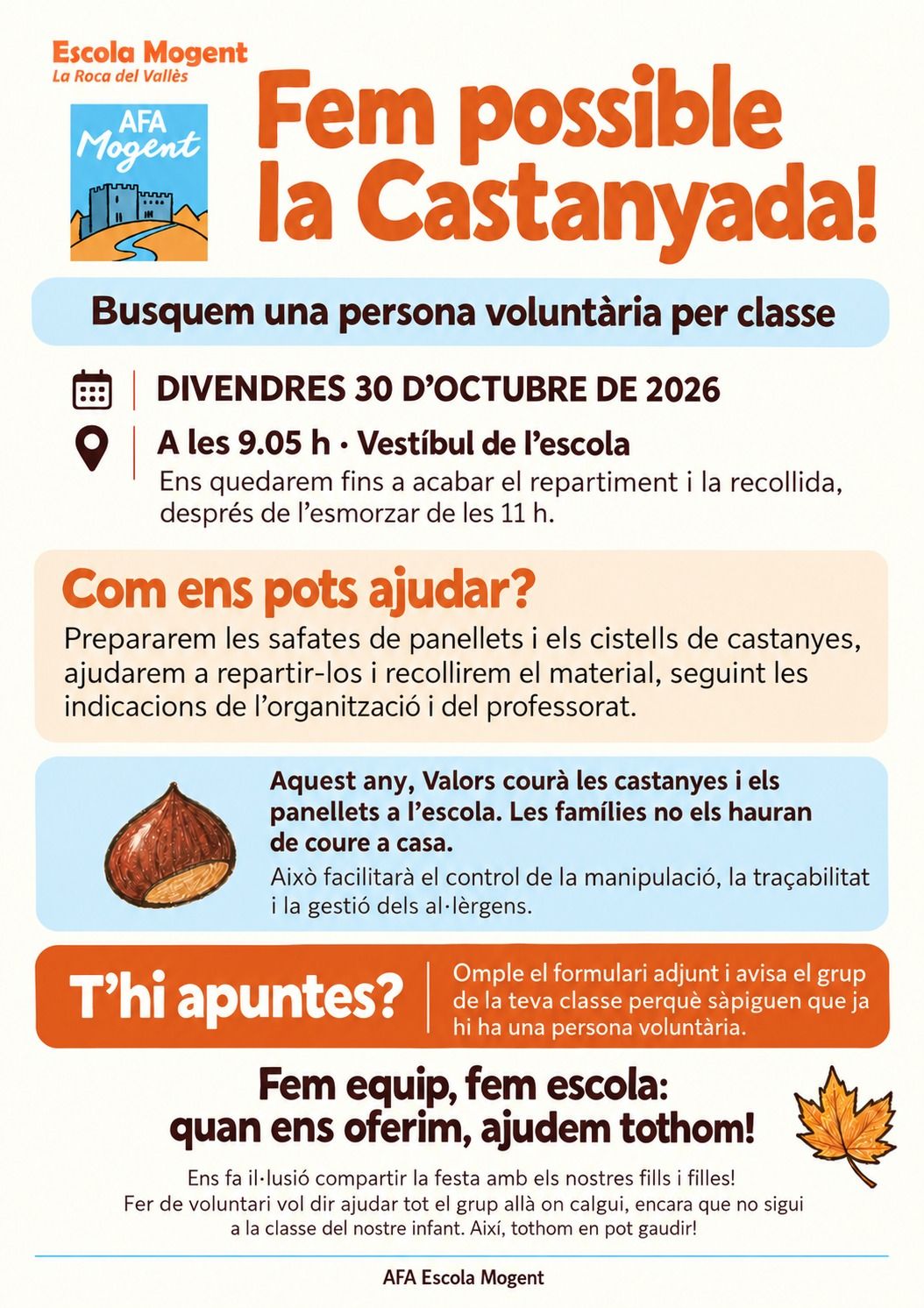 Ja s'acosta la Castanyada a l'Escola Mogent!